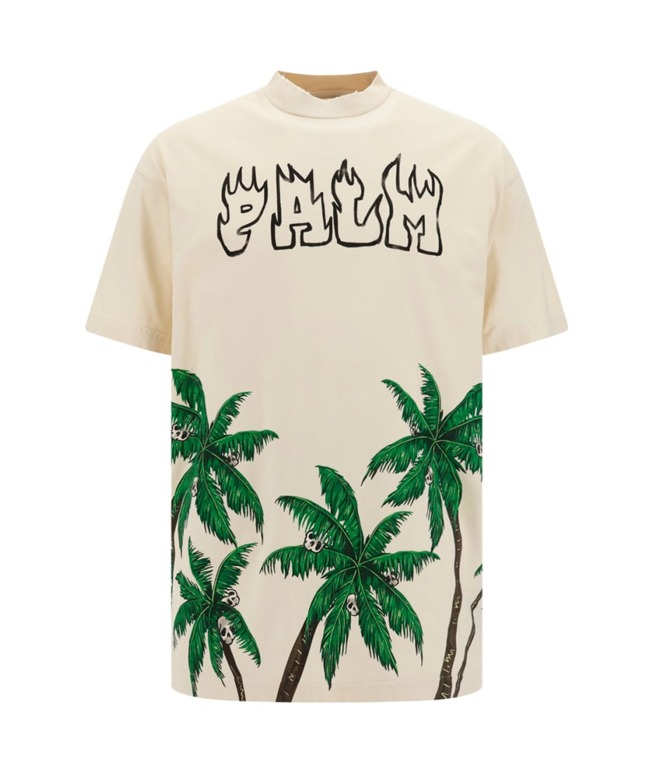 【Palm Angels】PALM TREE SKETCH CLASSIC SHORT SLEEVE T SHIRT Palm Angels Vintage T-shirt | italist