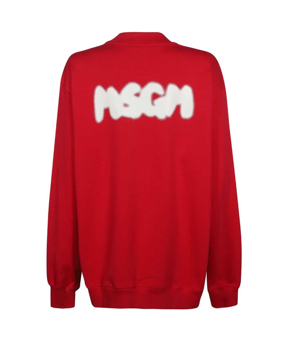 スウェット・トレーナー MSGM COTTON SWEATSHIRT WITH PENNELATO LOGO MSGM logo-print Cotton Sweatshirt | Neutrals | FARFETCH