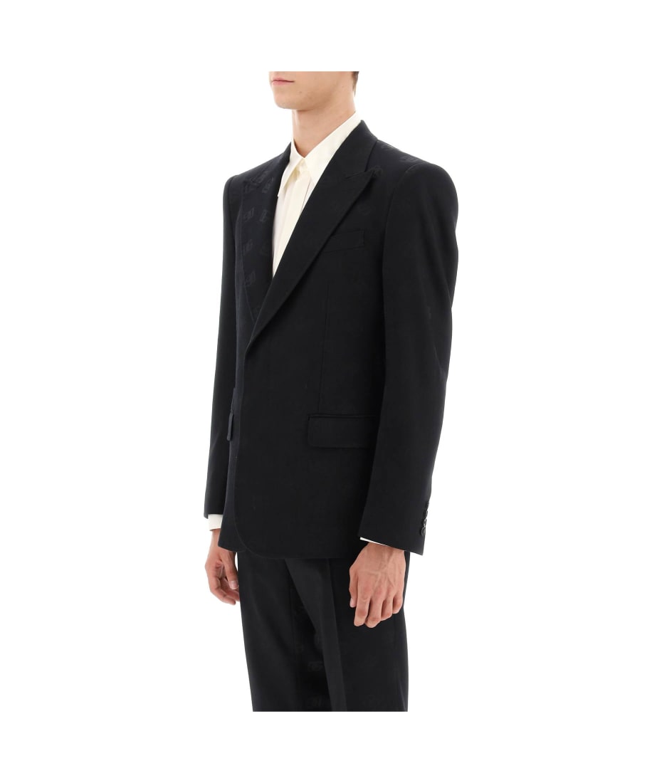 Dolce & Gabbana Sicilia Single Breasted Monogram Jacket in Black for Men