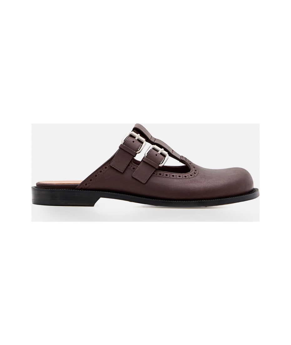 【VIP価格】LOEWE MARY JANE CAMPO LEATHER MULE Campo leather mules in black - Loewe | Mytheresa