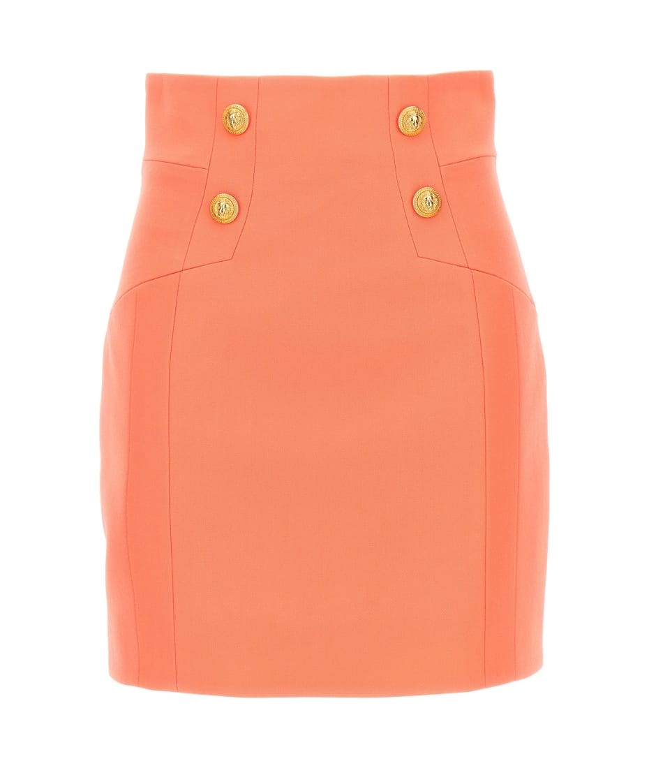 【関税＆送料込み】Balmain Logo Button Skirt Knit skirt with buttons - Women | BALMAIN