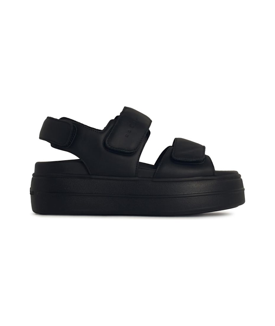 【送料&関税込】Hogan h680 Black Leather Sandals Hogan 'h680' Black Leather Sandals | italist