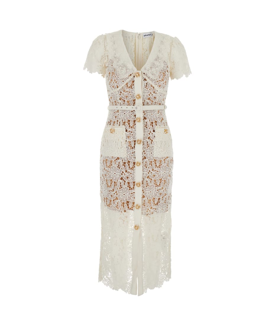 bcbg long sleeve lace dress BCBGMAXAZRIA Geometric Lace Maxi Dress – Runway Catalog main image 0