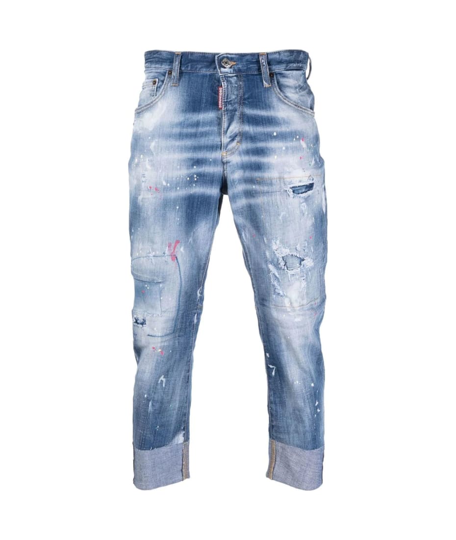 Dsquared2 Sky Blue Cotton Blend Jeans | italist