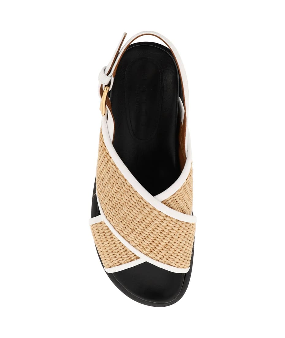 Marni Leather And Raffia Fussbett Sandals italist ALWAYS LIKE A