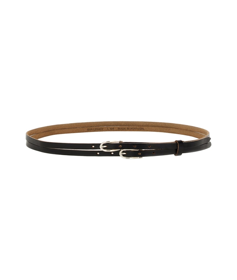 【関税&送料込】Our Legacy Twin Tongue Belt Our Legacy - Twin Tongue Belt Black Chromexcel Leather