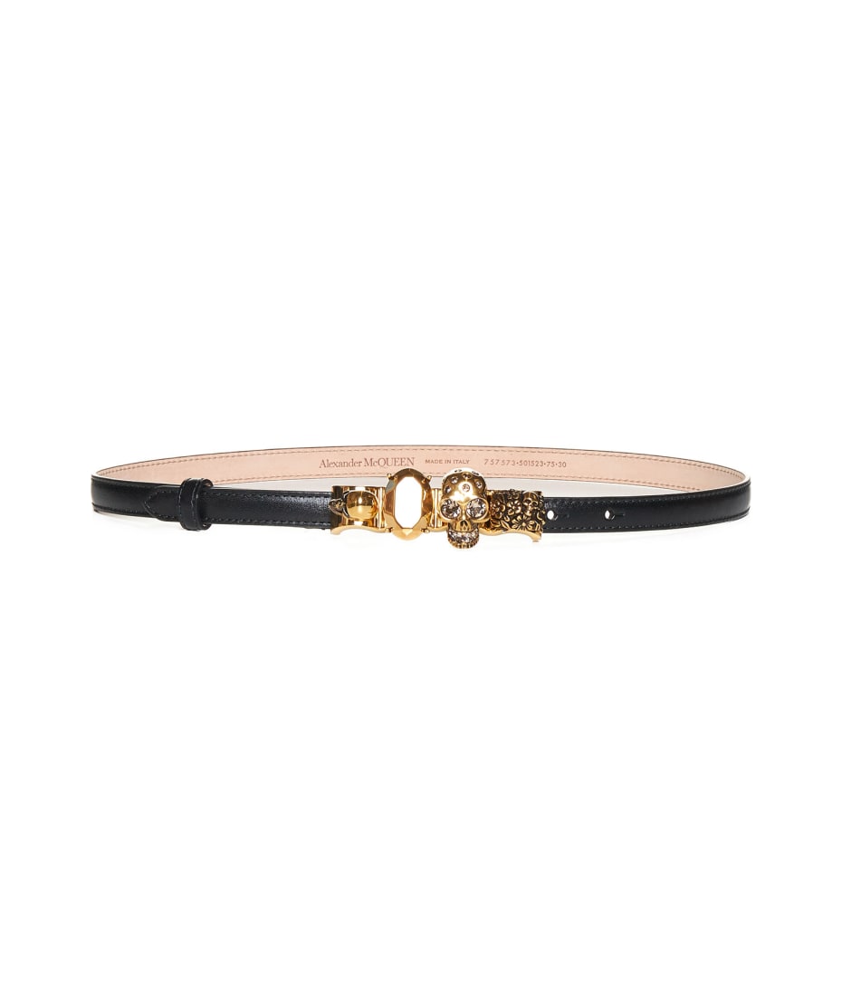 ベルト MCQUEEN 'Geometric' belt Alexander McQueen Geometric Buckle Leather Belt | Black