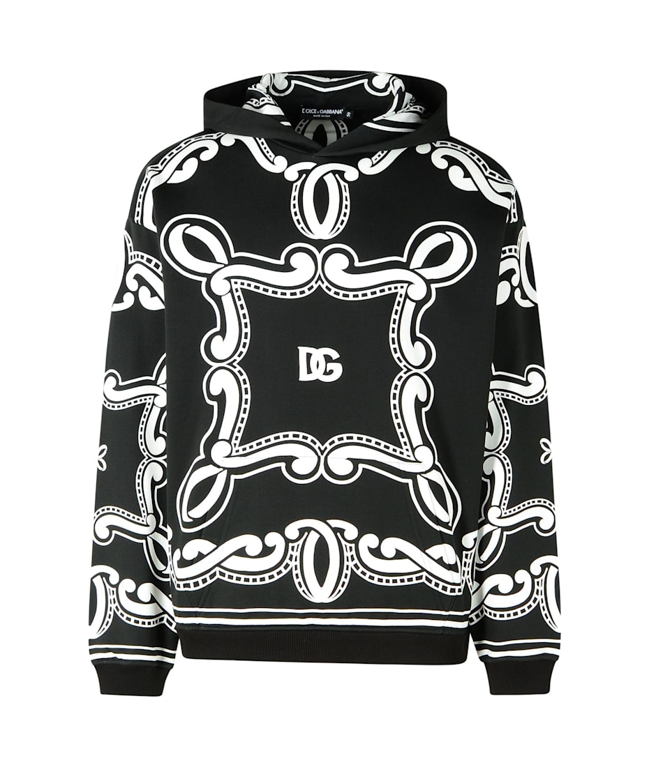 パーカー・フーディ Dolce & Gabbana Black Cotton Sweatshirt Jersey hoodie with branded tag in Black for Men | Dolce&Gabbana®