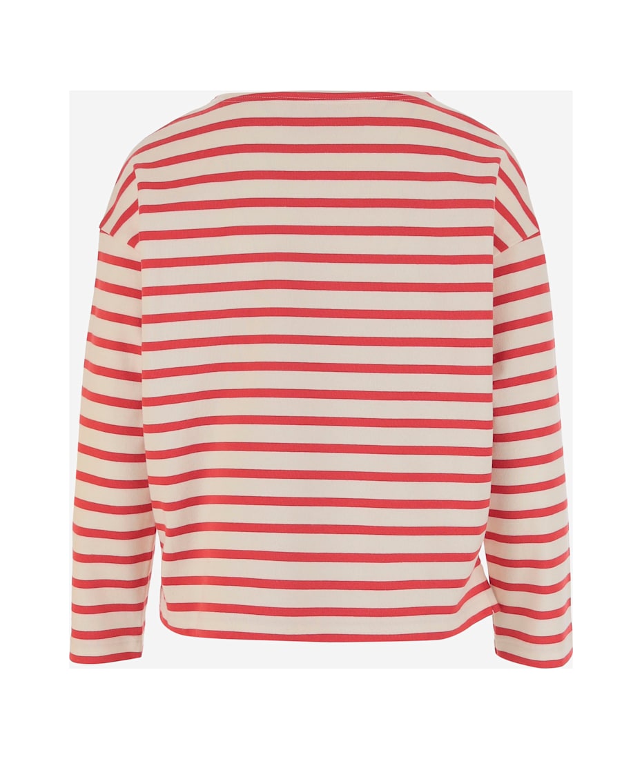 【関税込み】VALENTINO long-sleeve striped cotton t-shirt Valentino Long-sleeved Cotton T-shirt With Striped Pattern