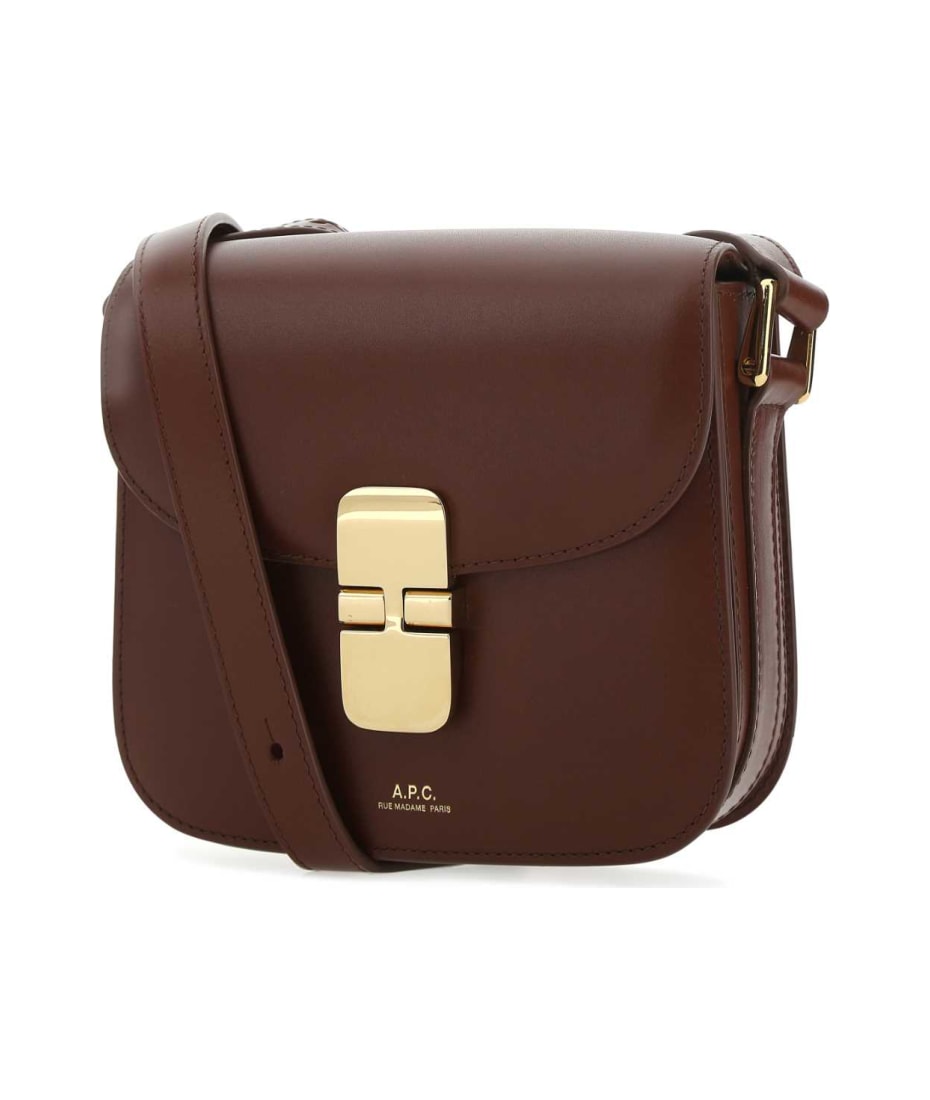 【関税&送料込】A.P.C. Brown Leather Small Grace Crossbody B A.P.C. Brown Leather Grace Mini Crossbody Bag | italist