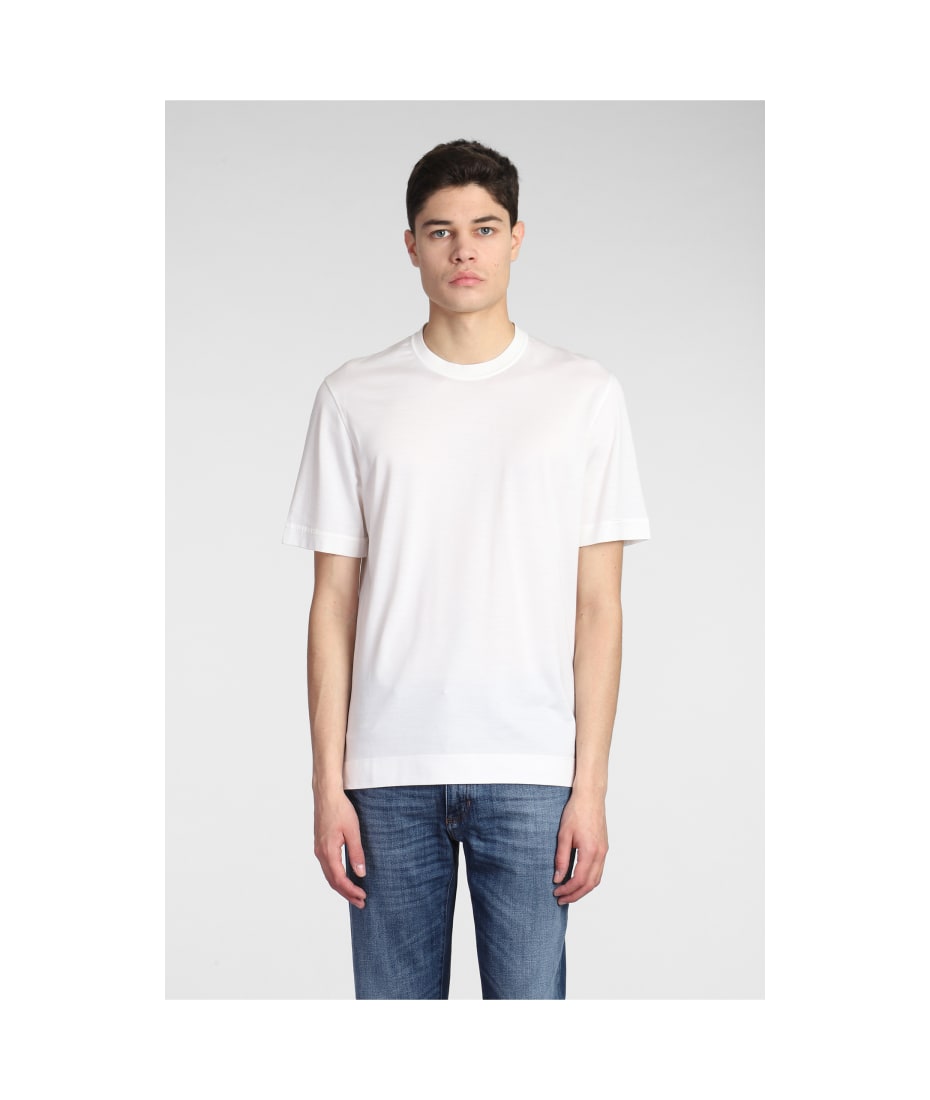 Tシャツ・カットソー ERMENEGILDO ZEGNA Men Tops 393994 UB386A5B718 WHITE Zegna - Cotton crew-neck T-shirt White - The Corner