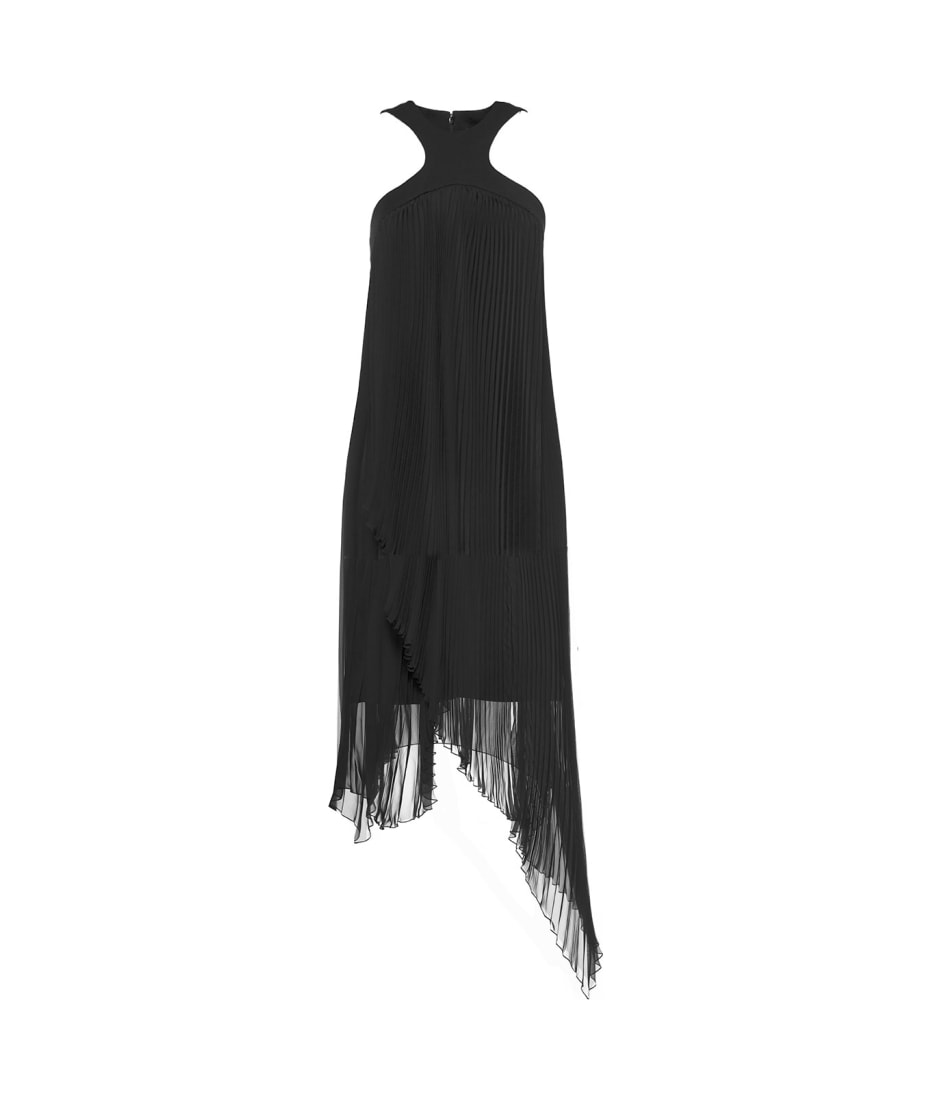 ワンピース GIVENCHY Black Pleated Dress with Asymmetrical bottom Givenchy Black Pleated Dress With Asymmetrical Bottom