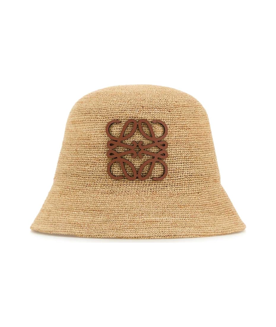【LOEWE】 Jasmine raffia bucket hat Loewe Logo Woven Raffia Bucket Hat - Bergdorf Goodman