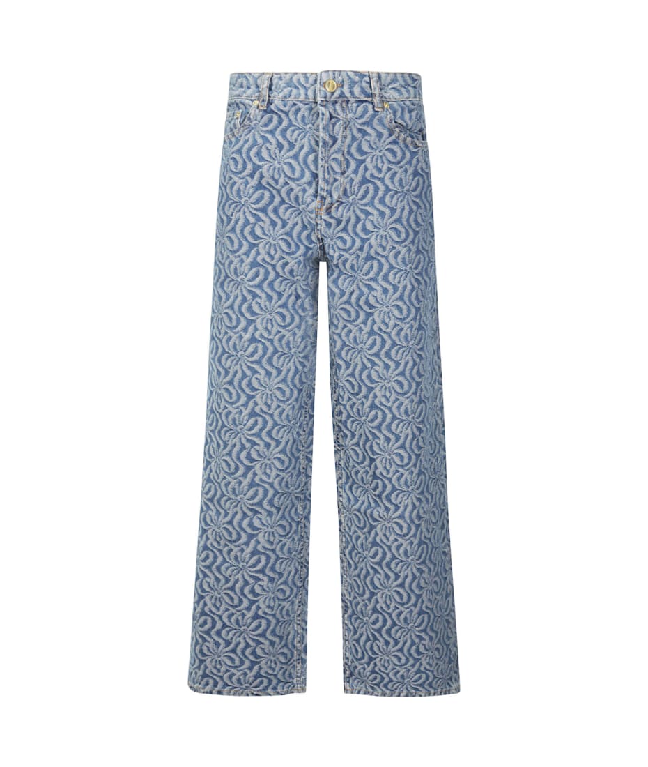 Ganni Jacquard Denim Wide Pants | italist