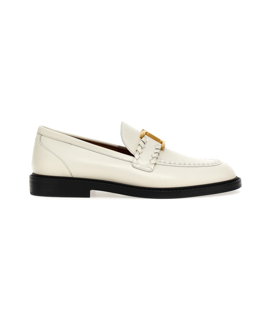 Marcie Leather Loafers in White - Chloe