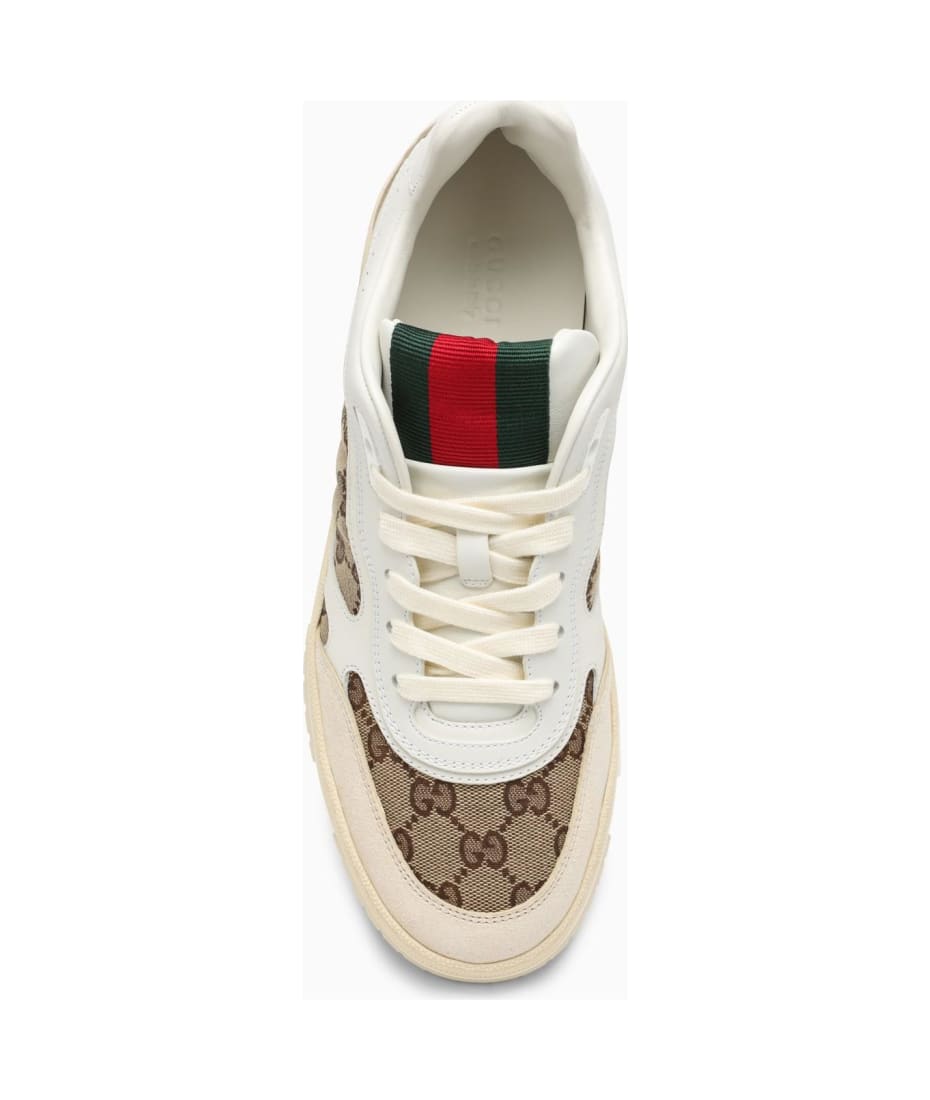 Gucci Re-web Sneaker In Ivory/beige/ebony Gg Fabric