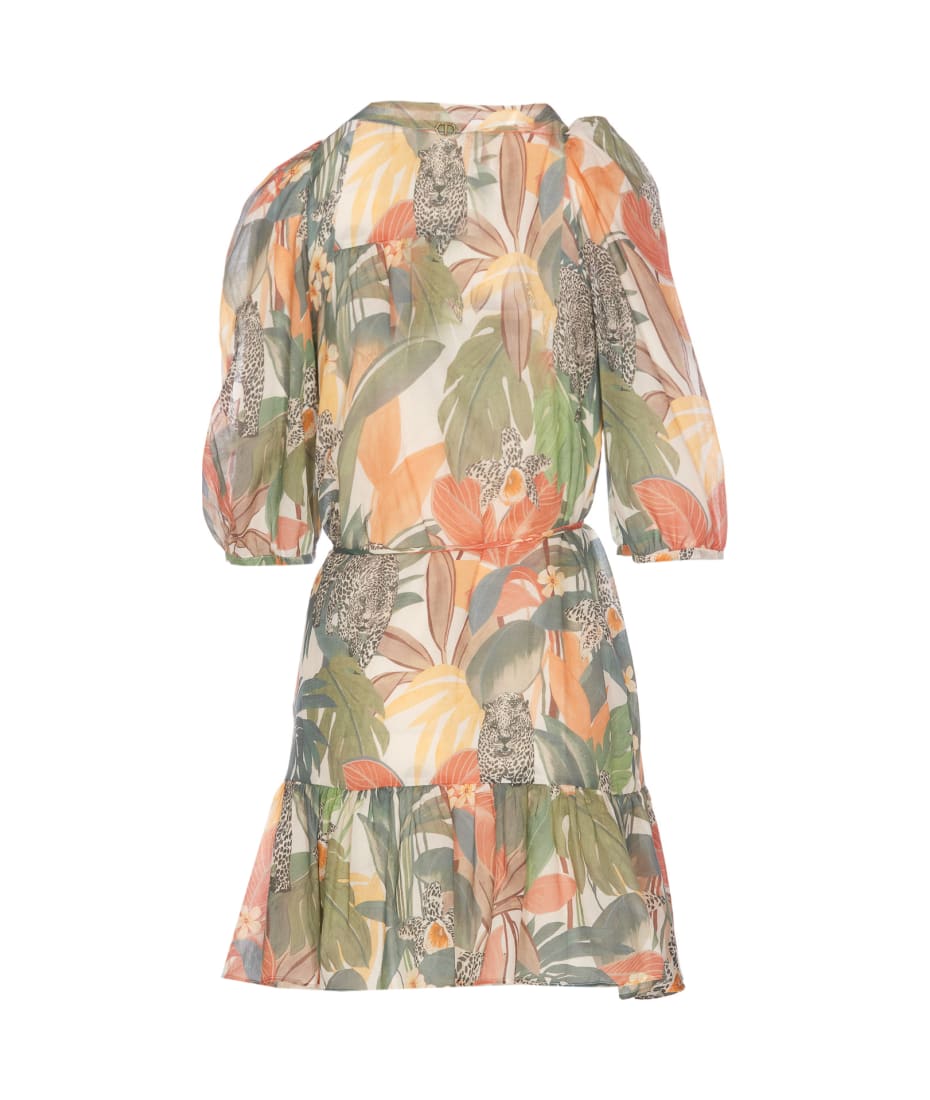 TwinSet Jungle Print Dress - Papaya