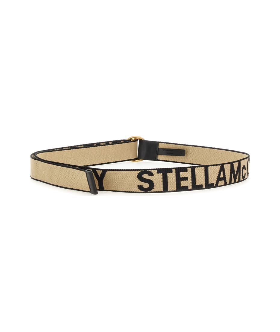 Stella McCartney Beige and Black Logo Belt Stella McCartney