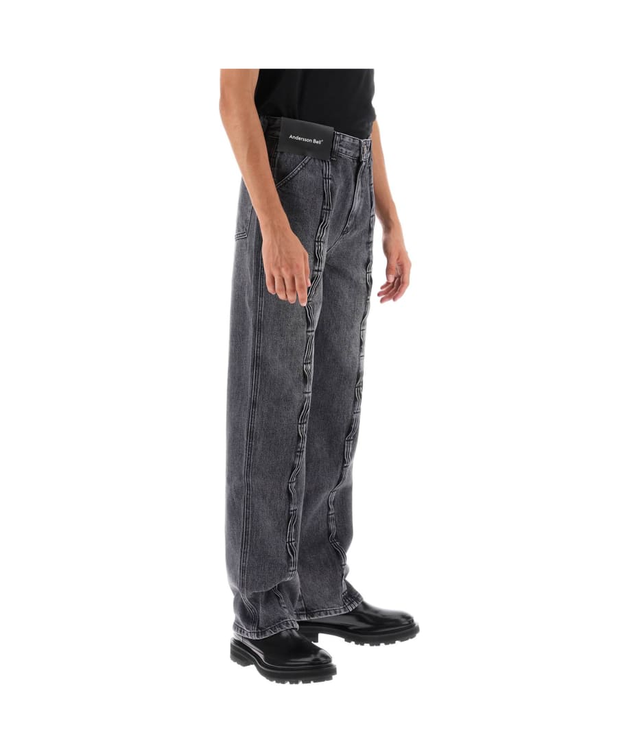 デニム・ジーパン ANDERSSON BELL WAVE DENIM WIDE-LEG JEANS Blue Andersson Bell Wave Wide Leg Jeans | SVD