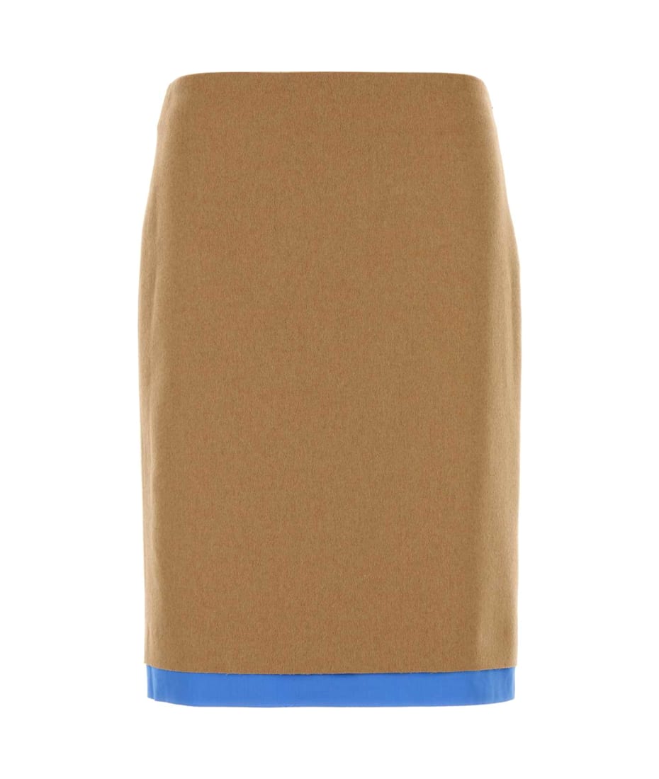 【送料&関税込】Miu Miu Beige Camel Skirt Miu Miu Beige Camel Skirt | italist