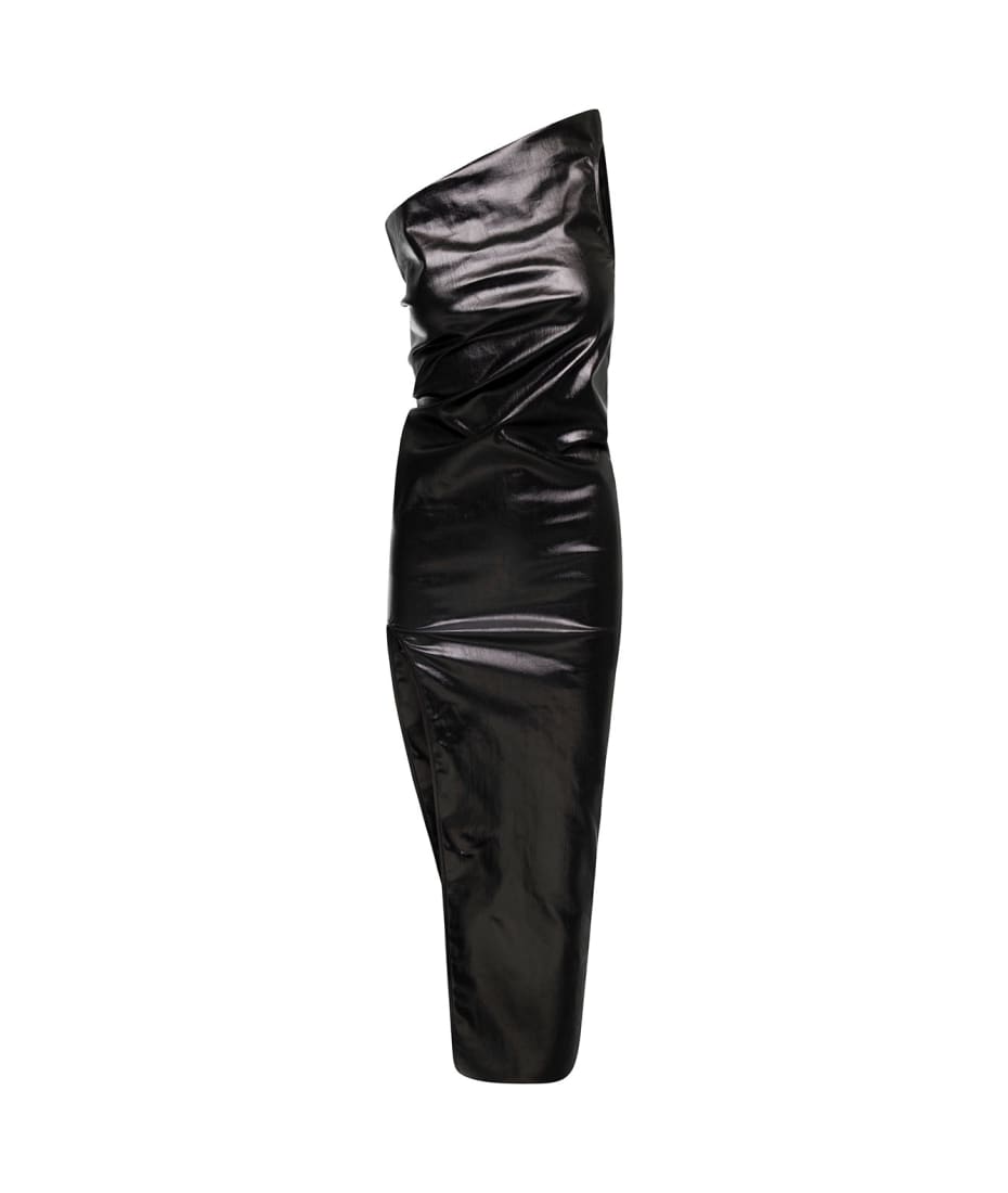 navy blue dress for baby girl One-shoulder asymmetric maxi dress in red - Rick Owens main image 0
