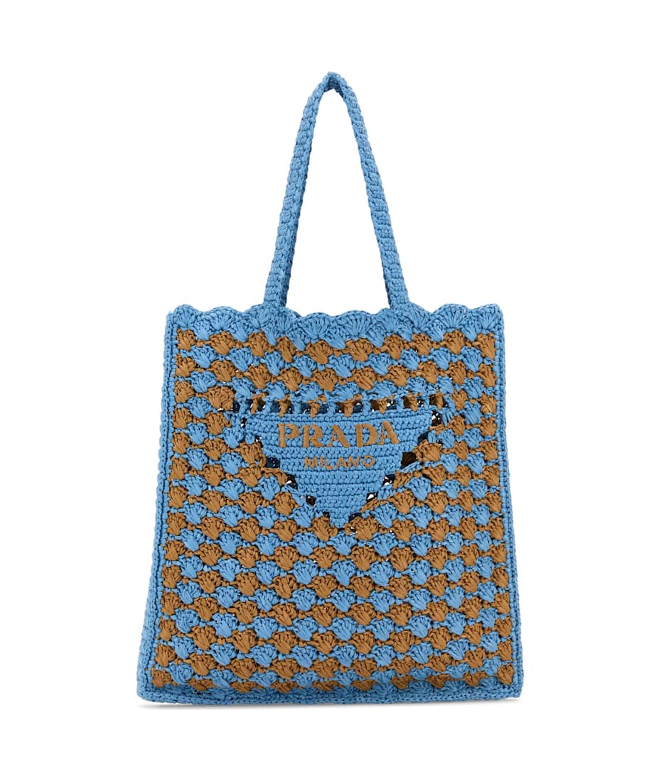 トートバッグ Prada Two-Tone Raffia Shopping Bag Prada Two-tone Raffia Shopping Bag | italist