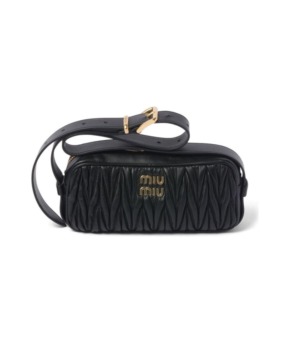 Miu Miu Matelasse Shoulder Bag in Nero