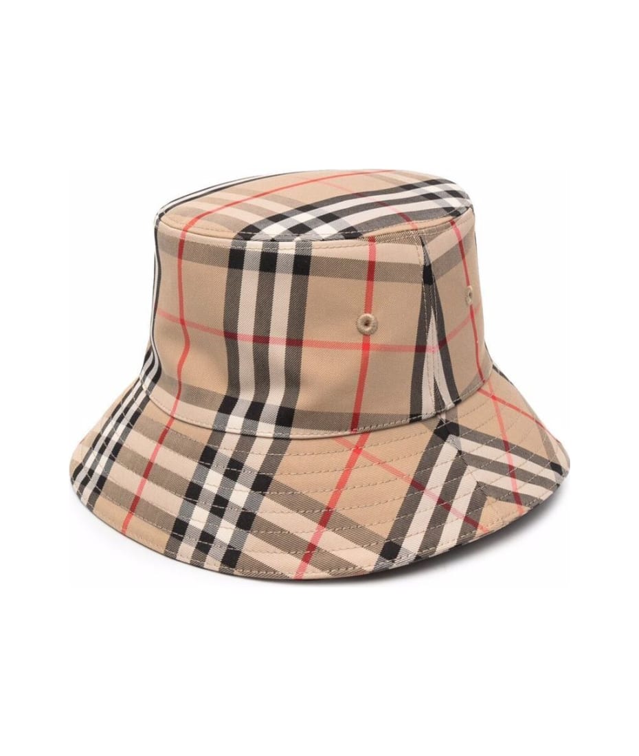 Vintage Check Cotton Bucket Hat in Beige - Burberry