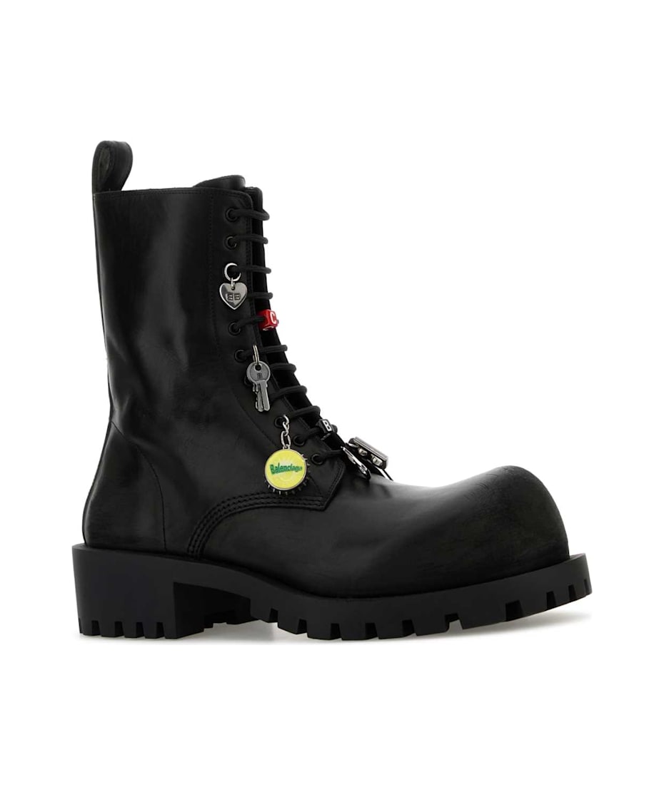 靴 BALENCIAGA Hummer 41 Balenciaga Black Leather Hummer Boots | italist