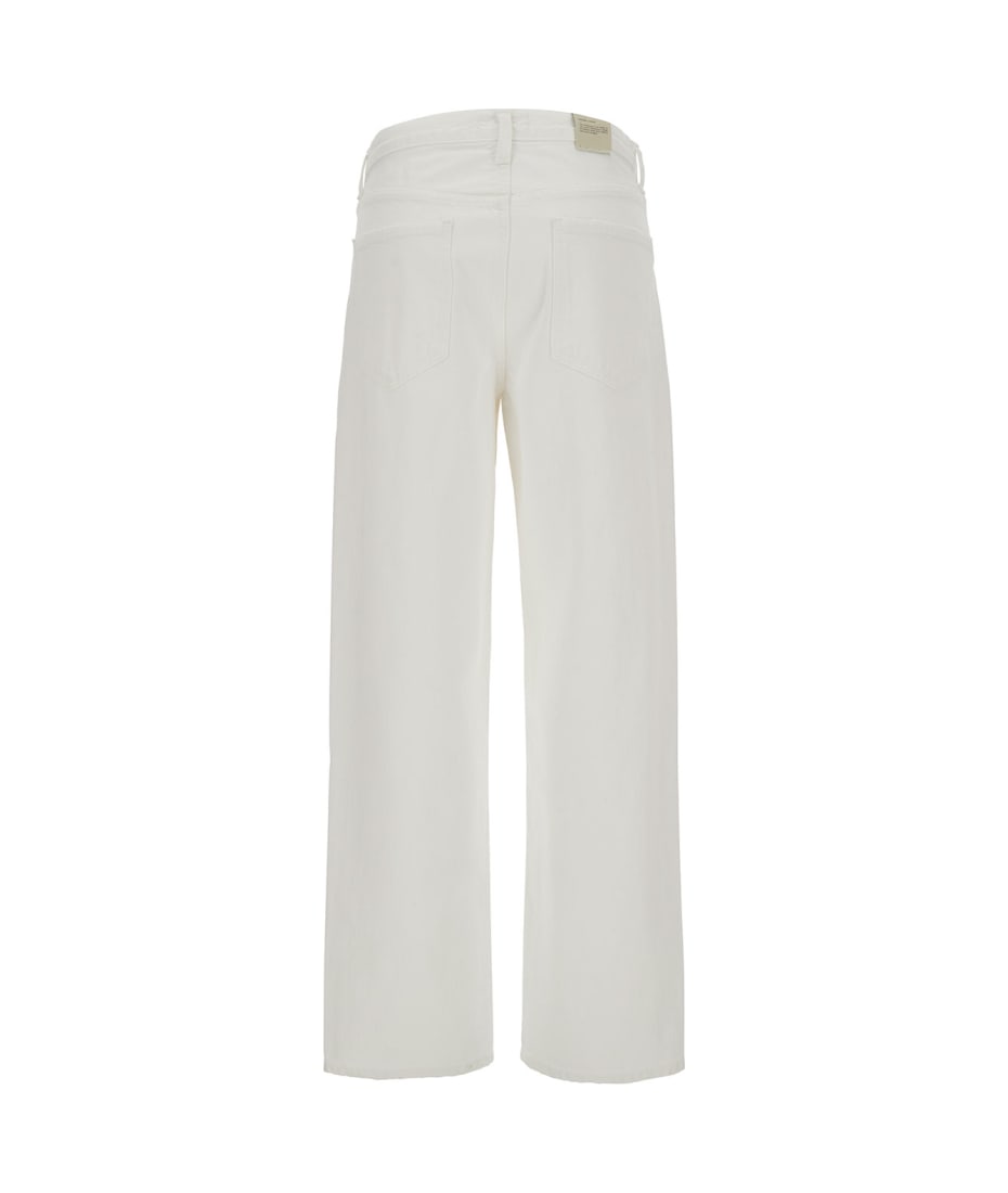 デニム・ジーパン AGOLDE Women Denim Pants A204 1285LAC WHITE AGOLDE White Jeans With Asymmetric Closure In Cotton Denim