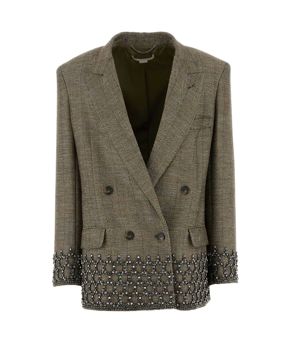 【関税&送料込】Stella Mccartney Embroidered Wool Oversize B Stella McCartney Embroidered Wool Blend Oversize Blazer