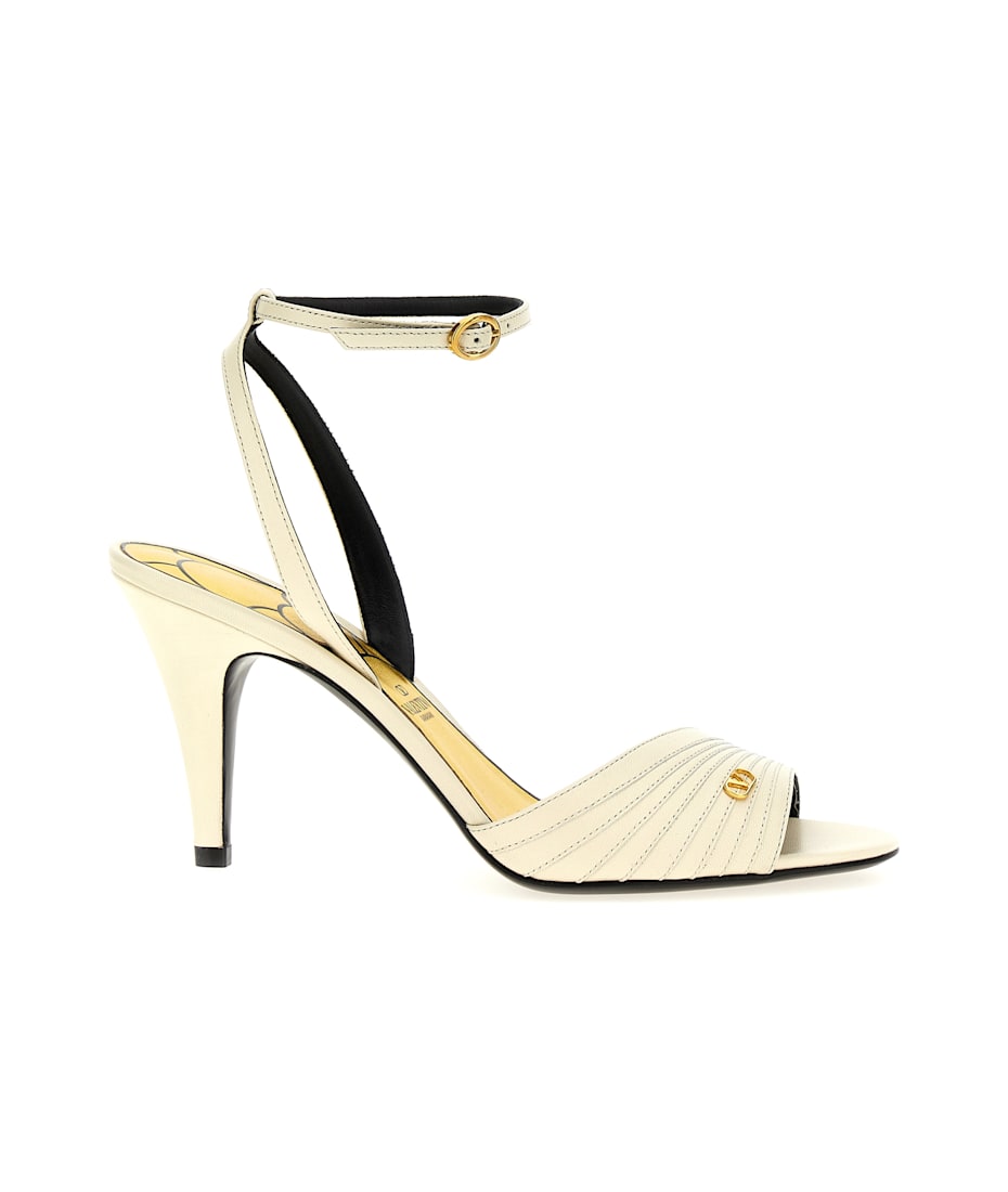 サンダル・ミュール VALENTINO GARAVANI LADYCRUSH SANDALS IN SMOOTH LEATHER Valentino Garavani Ladycrush Leather Ankle-Strap Sandals