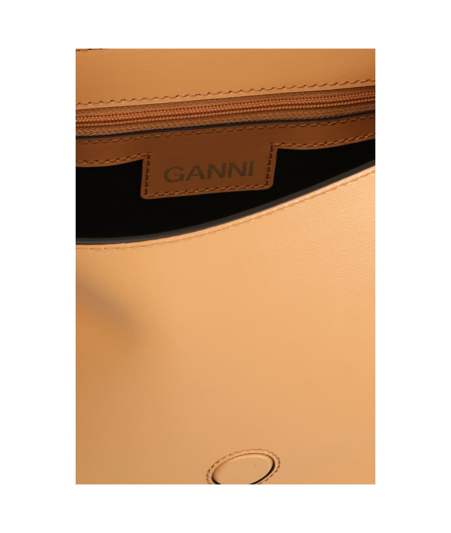 ★Ganni★ Banner Saddle Raffia Crossbody Bag Beige A4737895 Ganni + Banner Saddle Raffia Bag