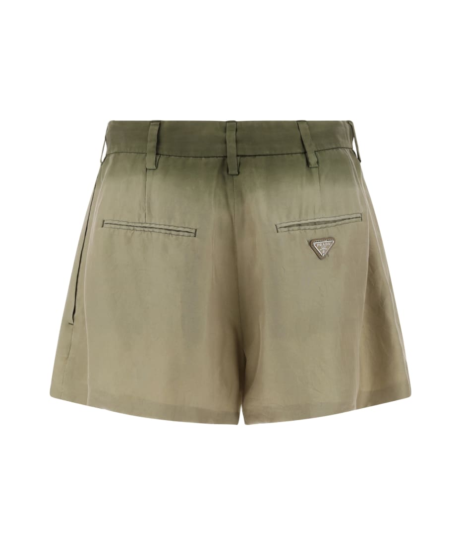 ショートパンツ Prada Embroidered Wool Shorts Prada Pinstripe Wool Shorts with Belt - Bergdorf Goodman