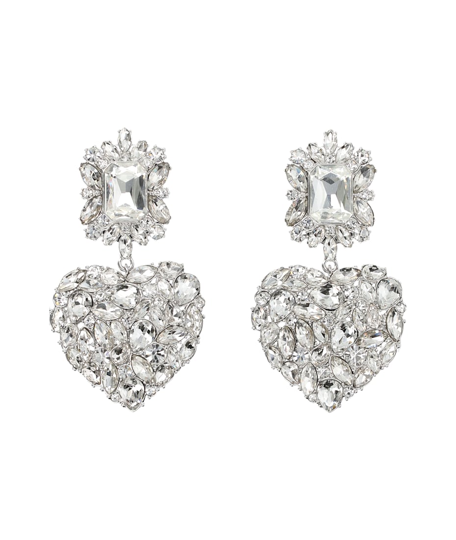 self-portrait Crystal Heart Tiered Earrings | italist