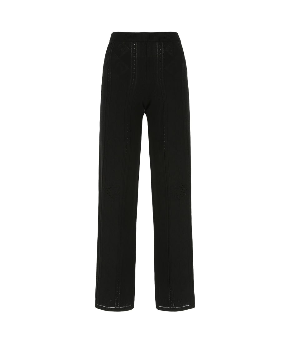パンツ Marine Serre Viscose Blend Lunar-Pointelle Culotte Pant Marine Serre Black Viscose Blend Lunar-pointelle Culotte
