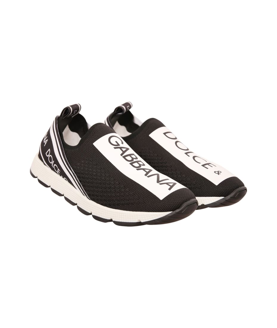 Dolce Gabbana Black Sneaker With White And Black Logo italist ALWAYS LIKE A SALE