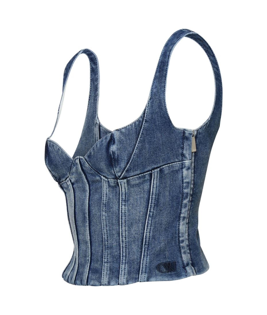 【送料&関税込】Off-White Denim Bustier Top Off-White Denim Bustier Top | italist