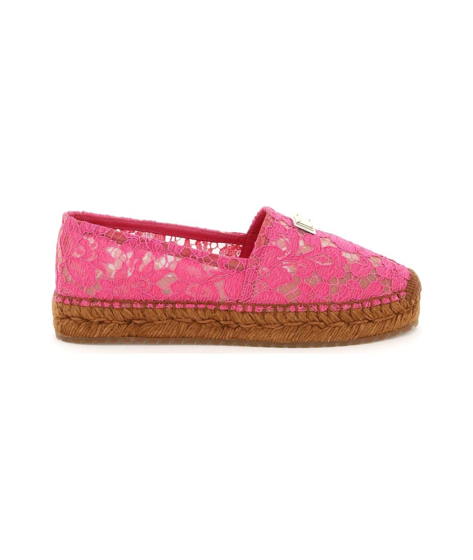 【送料&関税込】Dolce & Gabbana Lace Logo Plaque Espadri Dolce & Gabbana Lace Logo Plaque Espadrillas | italist