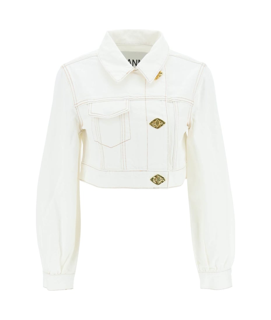 Ganni Denim Cropped Jacket | italist