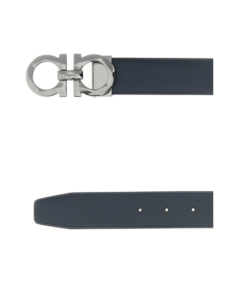 ベルト SALVATORE FERRAGAMO Midnight Blue Leather Reversible Belt Ferragamo Midnight Blue Leather Reversible Belt | italist