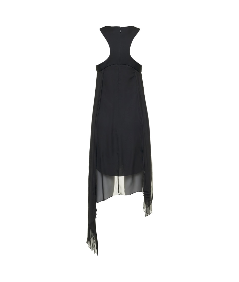 ワンピース GIVENCHY Black Pleated Dress with Asymmetrical bottom Givenchy Black Pleated Dress With Asymmetrical Bottom