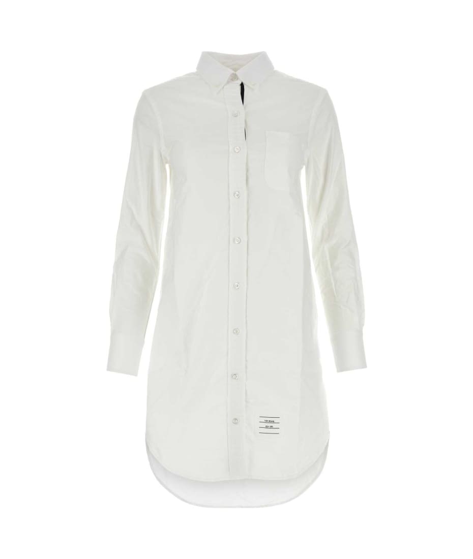 Thom Browne White Oxford Shirt Dress | italist