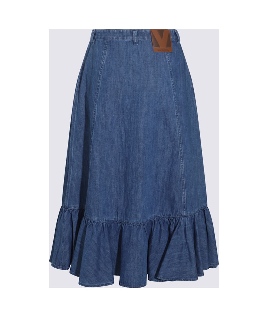 スカート VALENTINO BLUE DENIM COTTON SKIRT Valentino Blue Denim Cotton Skirt | italist