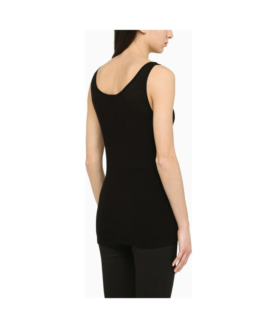 Saint Laurent Black Semi-transparent Tank Top | italist