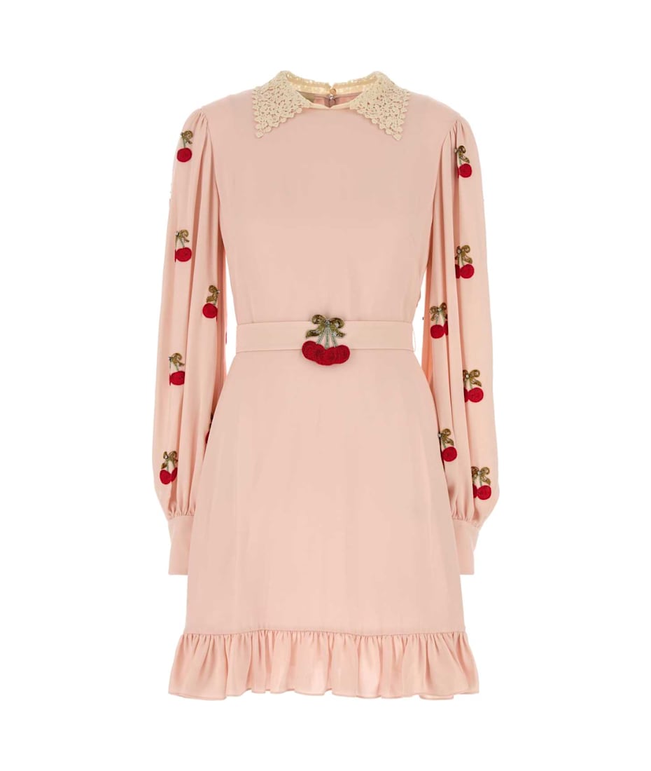 【関税&送料込】Valentino Garavani Pastel Pink ette Dre Valentino Garavani Pastel Pink Georgette Dress | italist