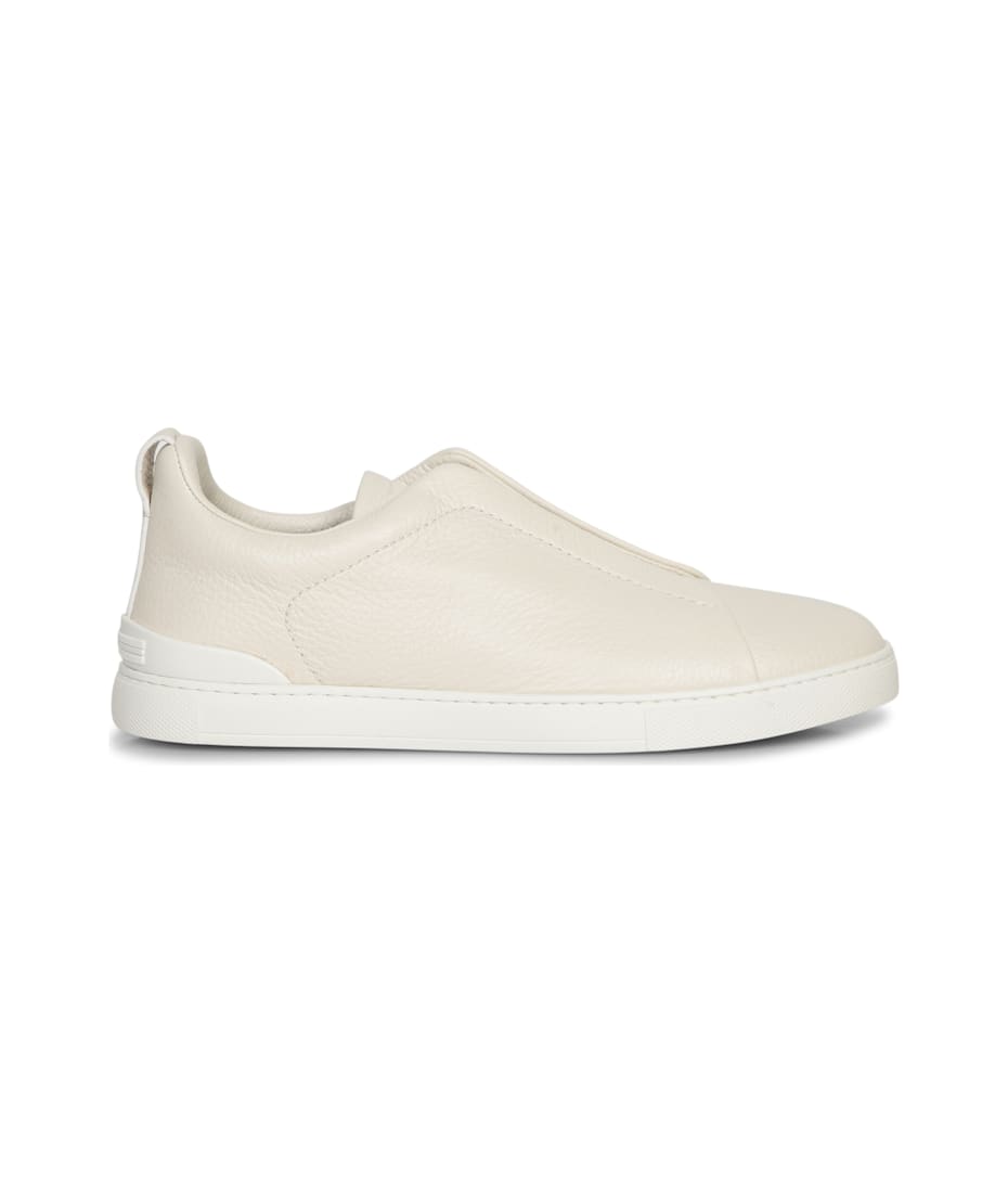 スニーカー Zegna White Leather Triple Stitch Sneakers Zegna Triple Stitch White Sneakers | italist