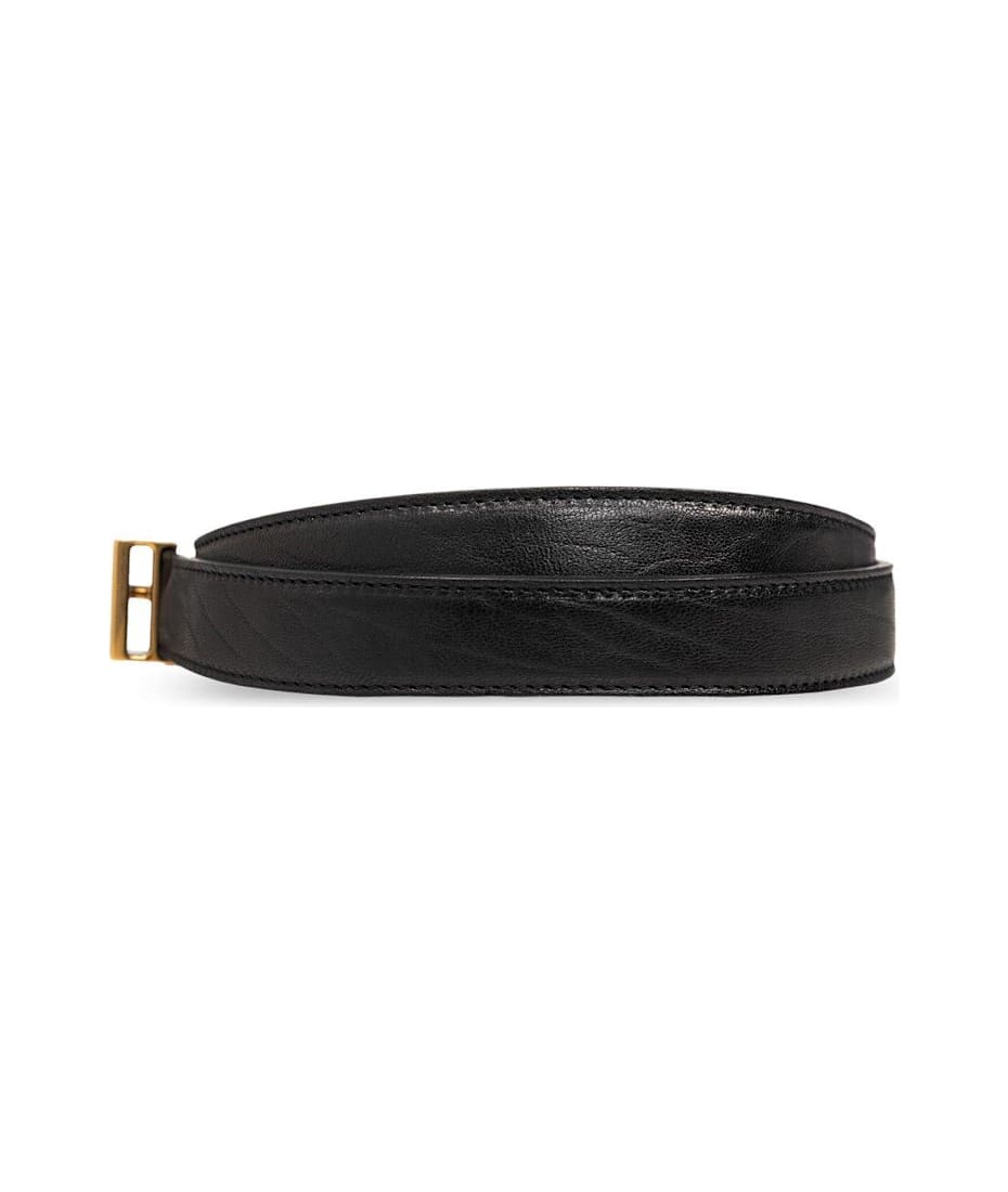 【SAINT LAURENT】THIN LA 66 BELT●777966AACYT1000 LA 66 buckle thin belt in grained lambskin | Saint Laurent