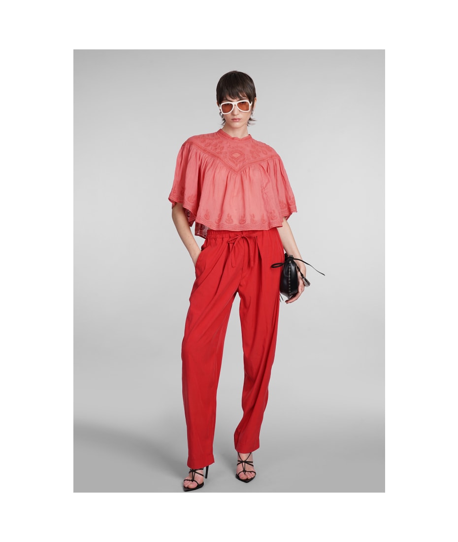 Isabel Marant Hectorina Pants In Red Wool And Polyester