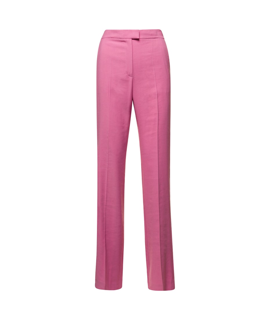 パンツ THE ANDAMANE Pink Straight Trousers Galdys in Viscose Woman The Andamane Pink Straight Trousers Galdys In Viscose Woman